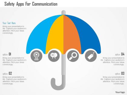Safety apps for communication flat powerpoint design