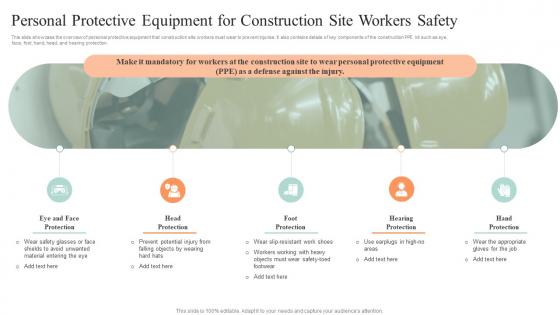 Safety Controls For Real Estate Project Personal Protective Equipment For Construction Site Workers Safety