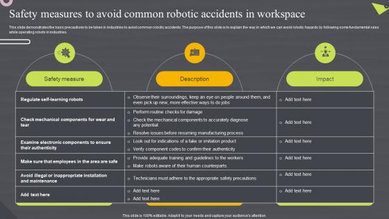 Safety Measures To Avoid Common Robotic Accidents Robotic Automation Systems For Efficient