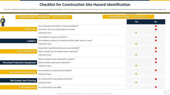 Safety Program For Construction Site Checklist For Construction Site Hazard Identification