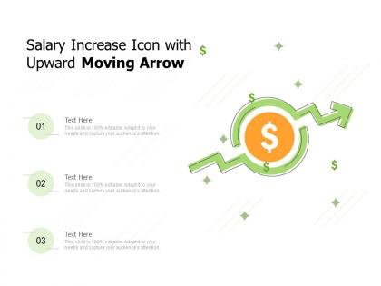 Salary increase icon with upward moving arrow