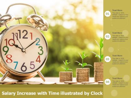 Salary increase with time illustrated by clock