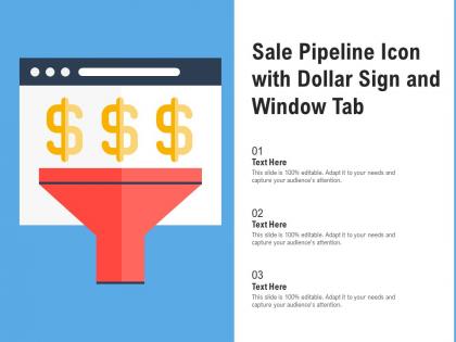Sale pipeline icon with dollar sign and window tab