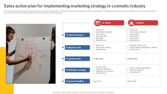 Sales Action Plan For Implementing Marketing Strategy In Cosmetic Industry