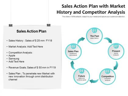 Sales action plan with market history and competitor analysis