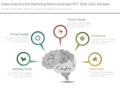 Sales analytics and marketing metrics example ppt slide deck samples