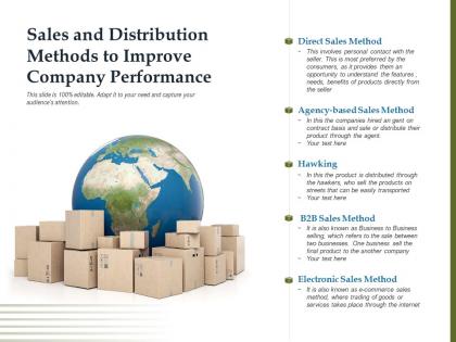 Sales and distribution methods to improve company performance