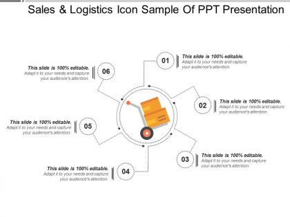 Sales and logistics icon sample of ppt presentation