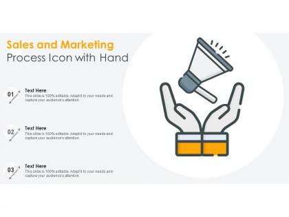 Sales and marketing process icon with hand