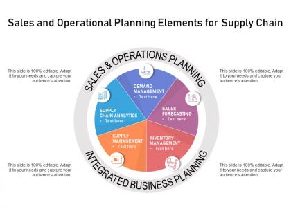 Sales and operational planning elements for supply chain