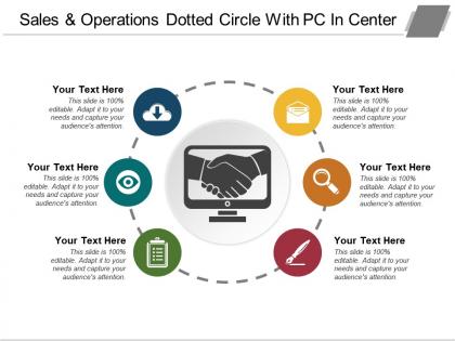 Sales and operations dotted circle with pc in center