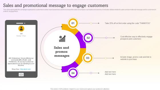 Sales And Promotional Message To Engage Sms Marketing Campaigns To Drive MKT SS V