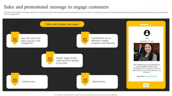 Sales And Promotional Message To Engage Sms Marketing Services For Boosting MKT SS V