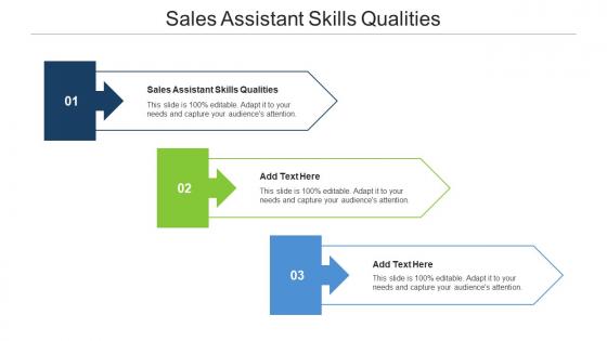 Sales Assistant Skills Qualities Ppt Powerpoint Presentation Layouts Gridlines Cpb