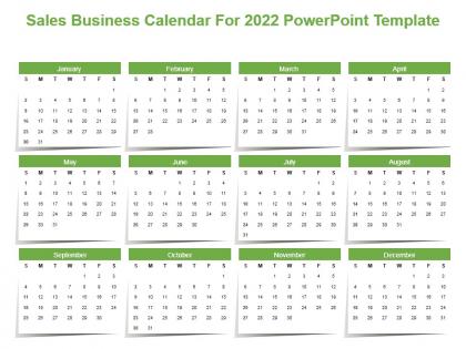 Sales business calendar for 2022 powerpoint template