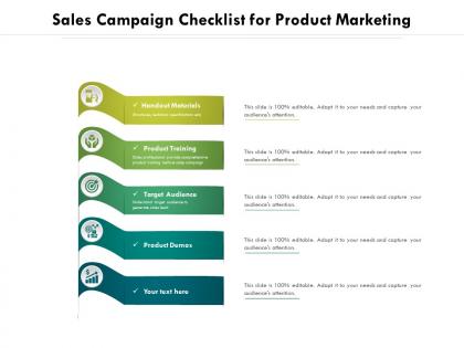 Sales campaign checklist for product marketing