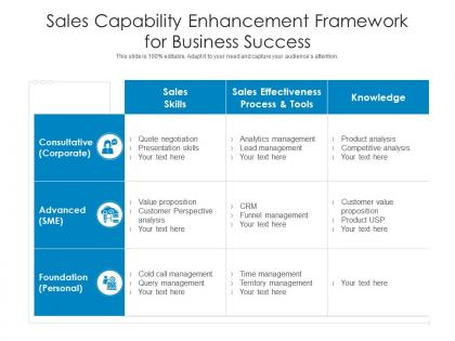 Sales capability enhancement framework for business success