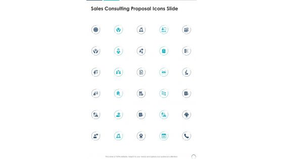 Sales Consulting Proposal Icons Slide One Pager Sample Example Document