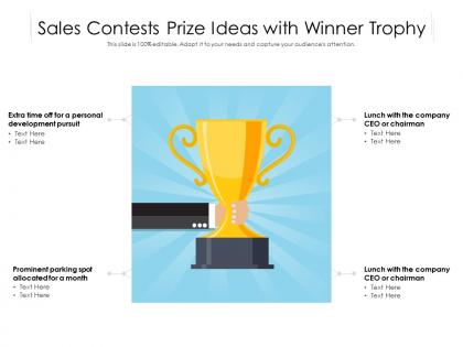 Sales contests prize ideas with winner trophy