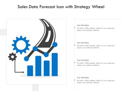 Sales data forecast icon with strategy wheel