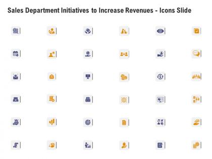 Sales department initiatives to increase revenues icons slide
