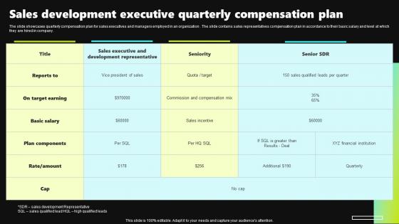 Sales Development Executive Quarterly Compensation Plan