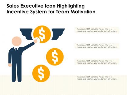 Sales executive icon highlighting incentive system for team motivation