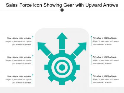 Sales force icon showing gear with upward arrows