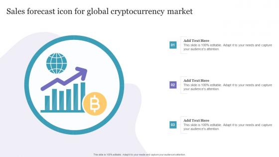 Sales Forecast Icon For Global Cryptocurrency Market