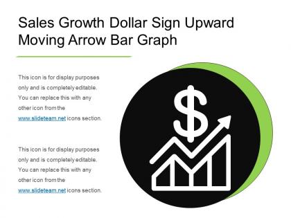 Sales growth dollar sign upward moving arrow bar graph