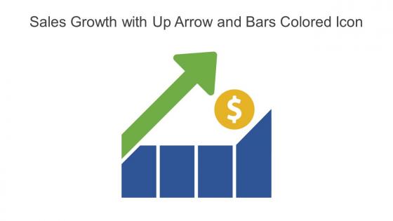 Sales Growth With Up Arrow And Bars Colored Icon In Powerpoint Pptx Png And Editable Eps Format