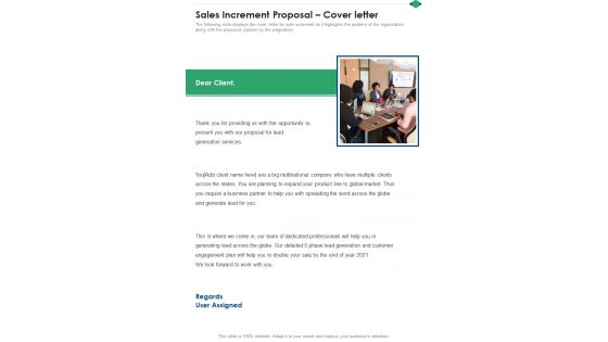 Sales Increment Proposal Cover Letter One Pager Sample Example Document