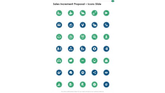 Sales Increment Proposal Icons Slide One Pager Sample Example Document