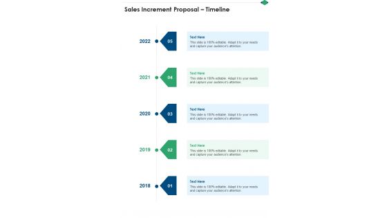 Sales Increment Proposal Timeline One Pager Sample Example Document
