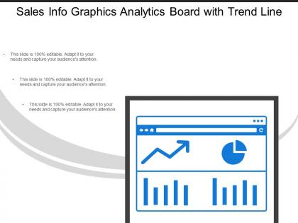 Sales info graphics analytics board with trend line