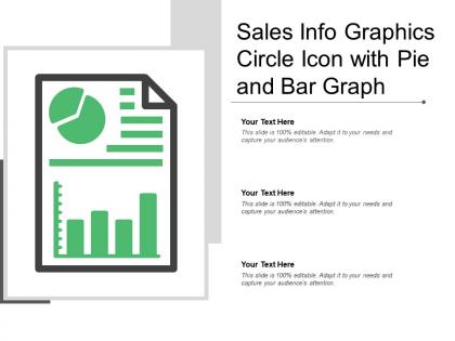 Sales info graphics circle icon with pie and bar graph