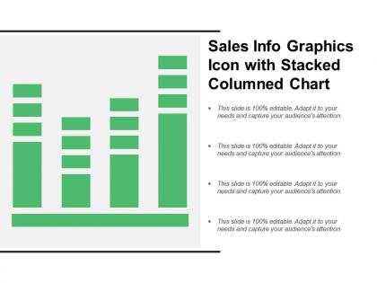 Sales info graphics icon with stacked columned chart