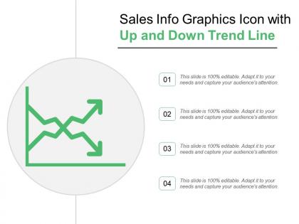 Sales info graphics icon with up and down trend line