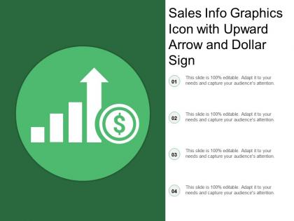Sales info graphics icon with upward arrow and dollar sign