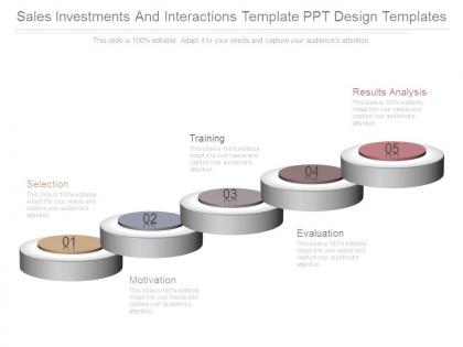 Sales investments and interactions template ppt design templates