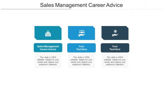 Sales management career advice ppt powerpoint presentation styles cpb