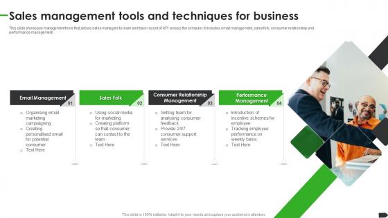 Sales Management Tools And Techniques For Business
