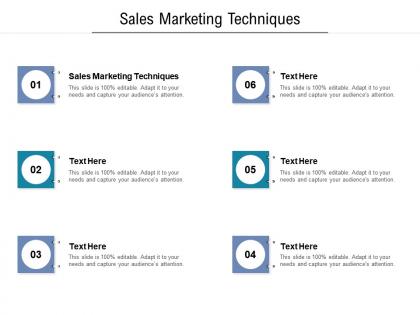 Sales marketing techniques ppt powerpoint presentation inspiration clipart images cpb