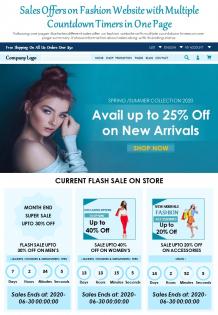 Sales offers on fashion website with multiple countdown timers in one page report infographic ppt pdf document