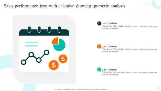 Sales Performance Icon With Calendar Showing Quarterly Analysis