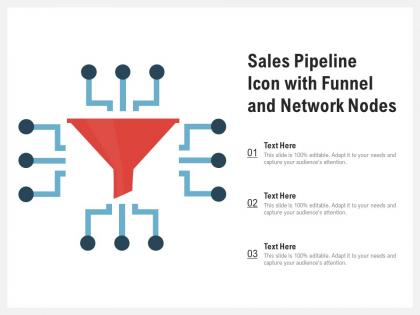 Sales pipeline icon with funnel and network nodes