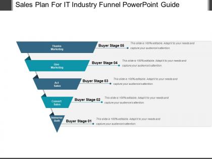 Sales plan for it industry funnel powerpoint guide