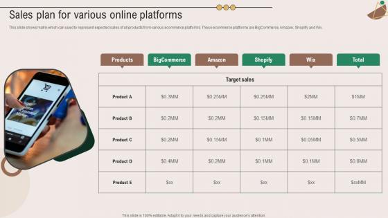 Sales Plan For Various Online Platforms Marketing Plan To Grow Product Strategy SS V