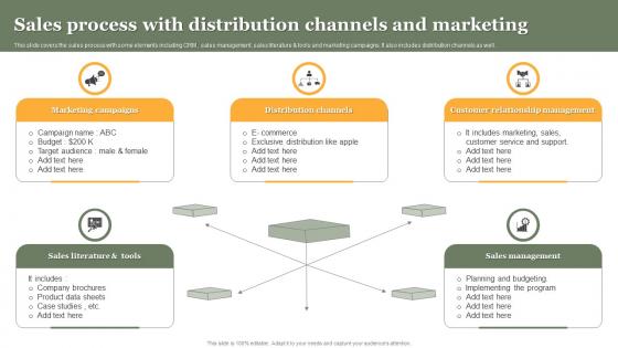 Sales Process With Distribution Channels And Marketing