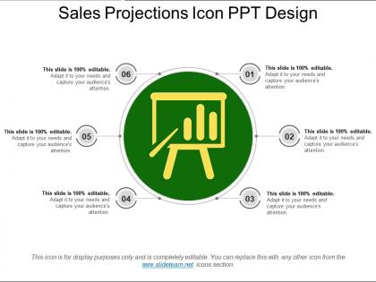 Sales projections icon ppt design